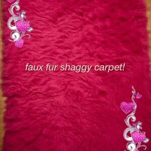 PINK Y2K SHAGGY FAUX FUR CARPET🩷